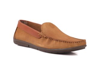 Leather Slip-On Shoes-TR 1403 Tan