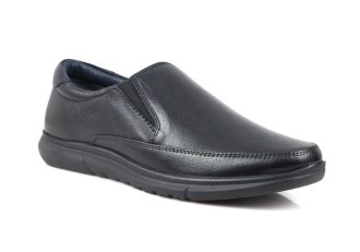 Leather Comfort Slip-On Shoes-TR 4606 Black